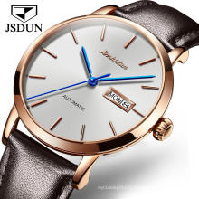Luxury Brand Men Watch Waterproof Feature Alloy Case Automatic Mechanical Watch Fashion Casual Genuine Leather Clock Men